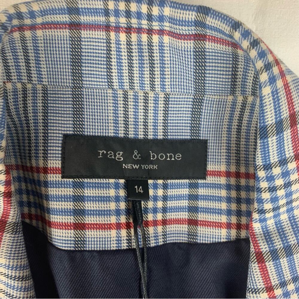 Rag & Bone women's size 14 Elsie gray check blazer new xl plaid suit blue busi - Picture 4 of 13